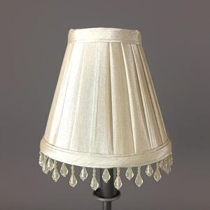 Fabric Lamp Shade Tapered And Gathered Clip On For E12 Bulbs SOLD INDIVIDUALLY